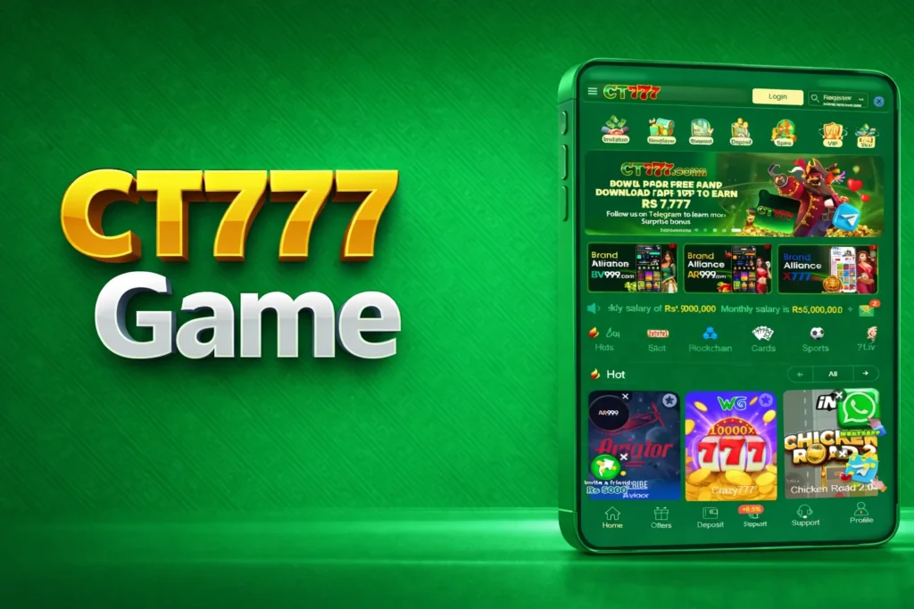 CT777 Game real earning app interface on Android