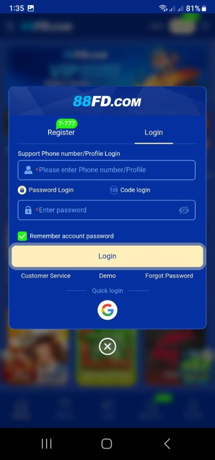 FD88 Game Login & Sign up