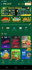 Pkace Game 2 Pkace Game app interface showing fun and rewards